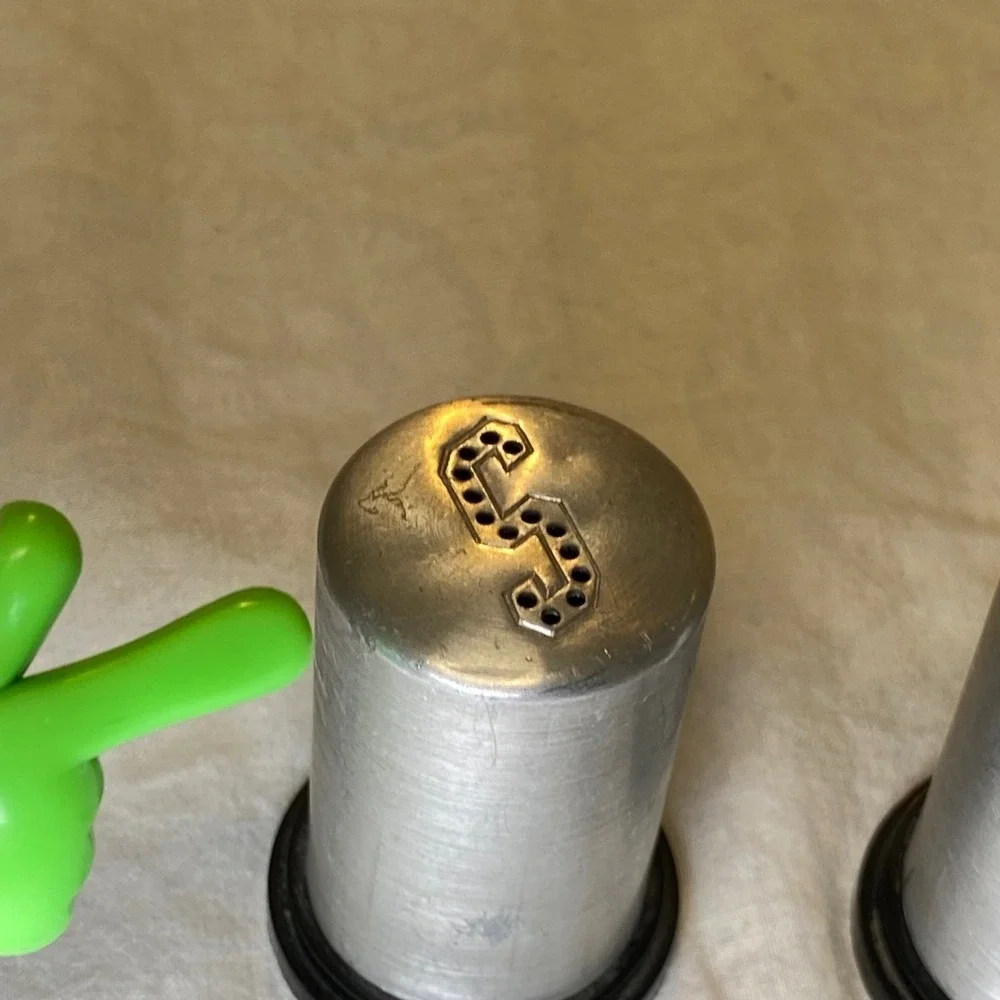 Vintage Aluminum Salt & Pepper Shakers Made In USA Mid Century‎ Modern Set